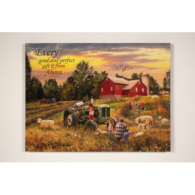 Fun on the farm W/ Scripture 18x24 Fully Illuminated ColorChange LED Print
