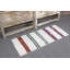 Petit tapis turc anatolien à rayures en chanvre tissé à plat de style rétro blanc pour rehausser les espaces intérieurs