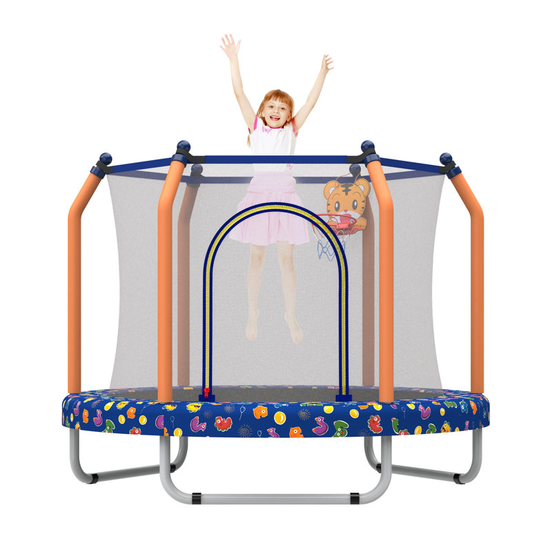 Trampoline de 55 pouces pour enfants avec trampoline intérieur et extérieur pour tout-petit