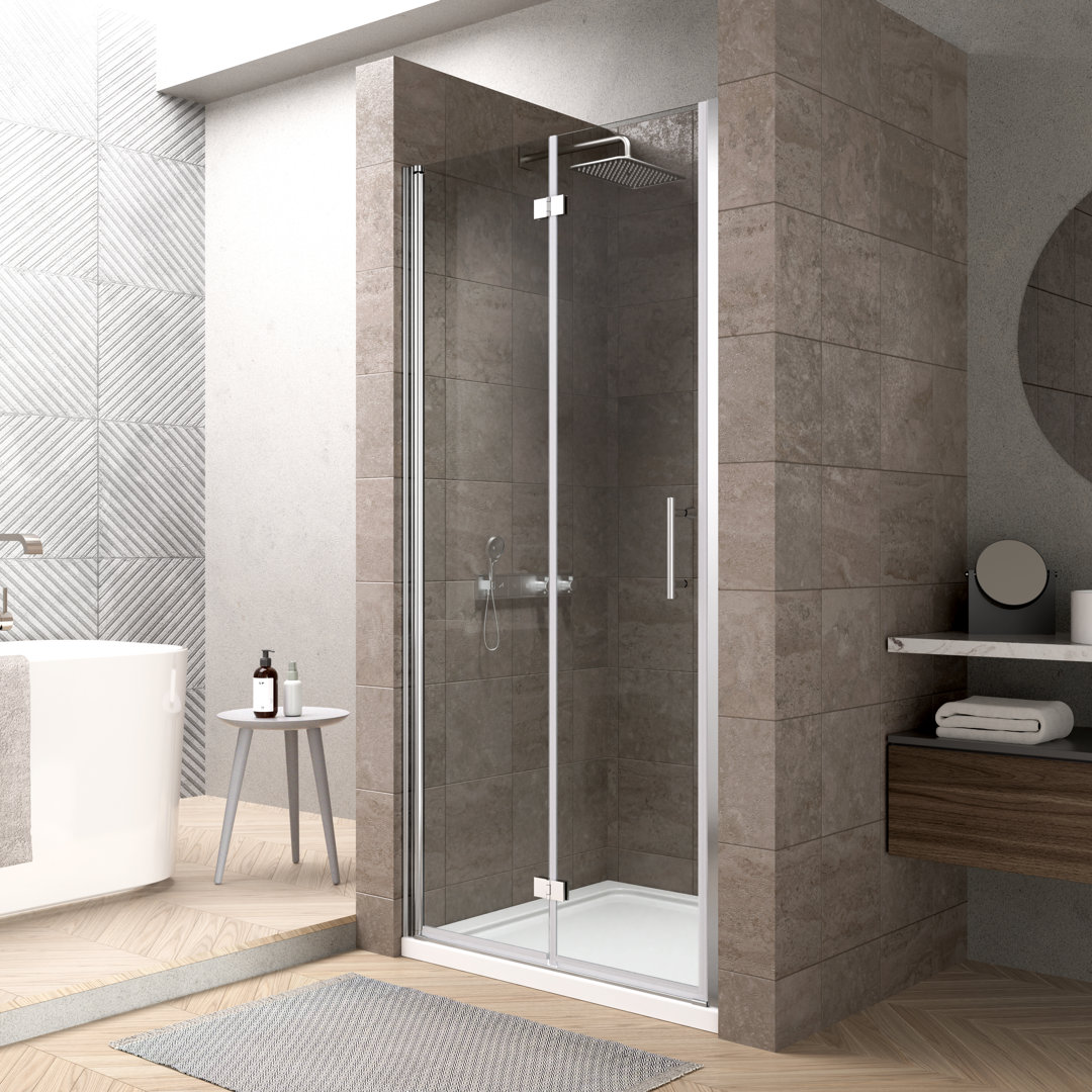 30''  W x 72'' H Bifold Frameless Glass Shower Door,Folding Frameless Shower Door ACE DECOR 