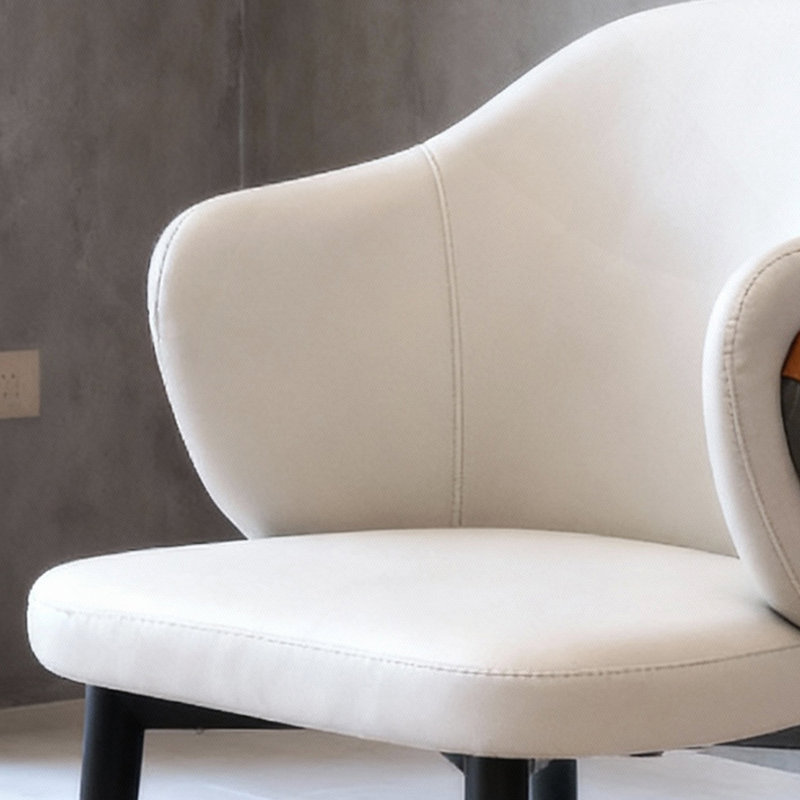 Chaises de salle à manger ergonomiques modernes en cuir PU (ensemble de 2, beige) avec pieds en acier au carbone | Idée de cadeau