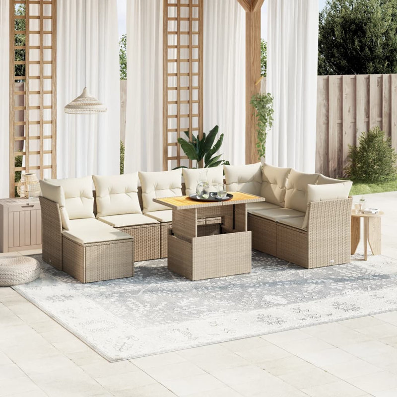 Ensemble de canapé de jardin Vidaxl PE