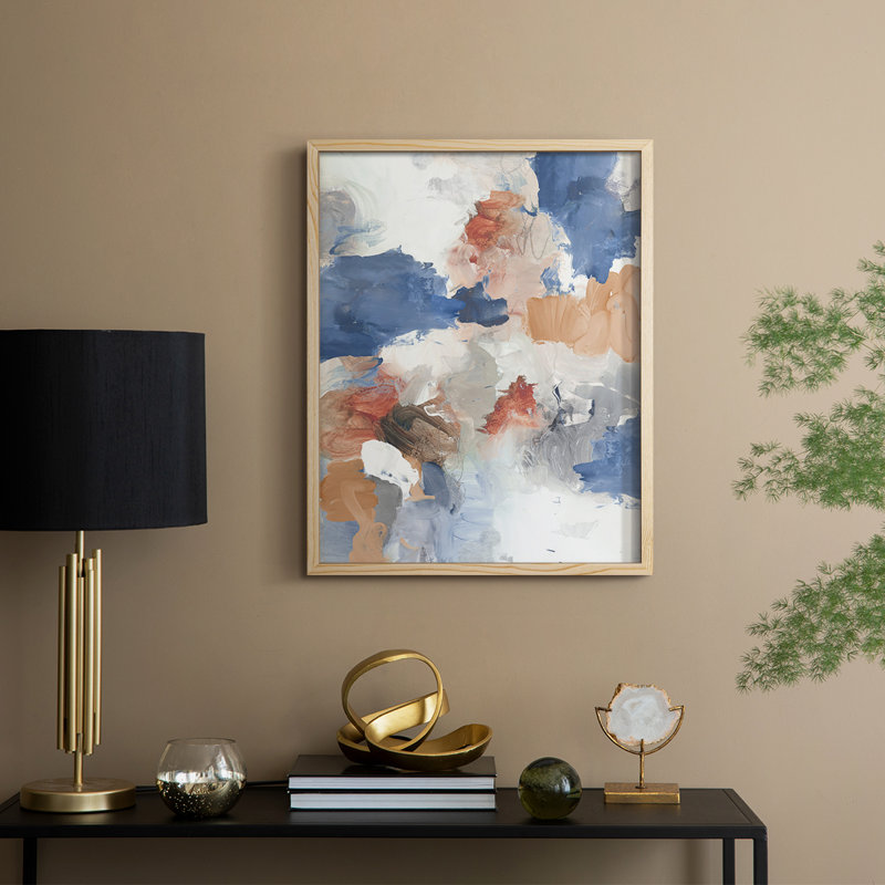 Graphite Moon II - reproduction d'art sur toile tendue avec châssis - bois massif, Naturel, H 15 po x l 12 po