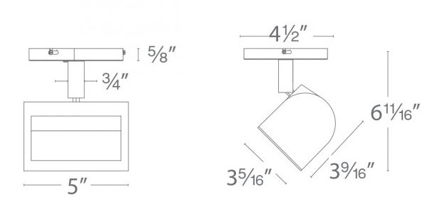Wall Wash LED Semi Flush Mount, White