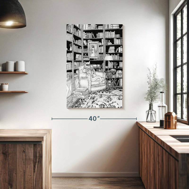 Brampt The Cat's Library, 39" H x 26" W