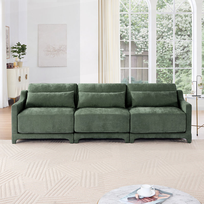 Canapé 106 po en chenille, Vert