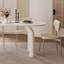 Ensemble de table de salle à manger ovale crème-107552262