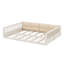 Lit plateforme tapissier en bois avec garde-corps et coussin-193770231