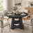 43.3"-59" Extendable Round to Oval Dining Table with Storage Shelf-168686777