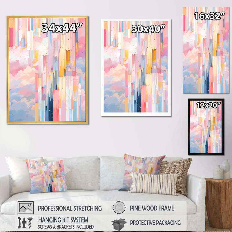 «Contemporary Pink Bold Illumination», reproduction sur toile, H 20 po x l 12 po x P 1 po, Toile tendue
