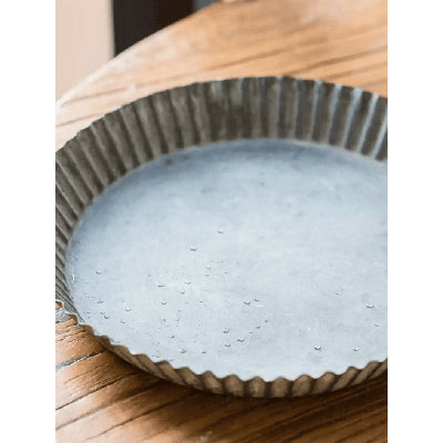 Rustic Fluted Metal Tray