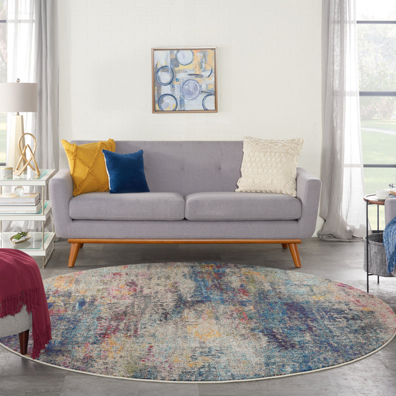 Armelia Abstract Indoor Rug, Round 7'10"