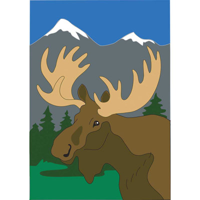 Brycie Garden Flag Moose Polyester 13x18