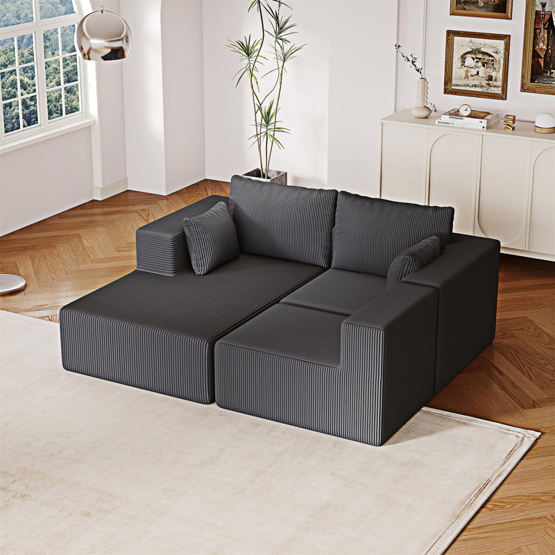 Canapé modulaire rembourré avec méridienne