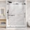 Porte de douche coulissante sans cadre Cascada 56-60 po L x 76 po H avec rail supérieur et poignée en acier inoxydable, verre trempé de 6 mm (1/4 po), noir mat