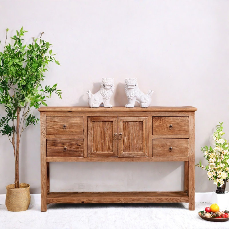 Armoire console en bois d'orme massif