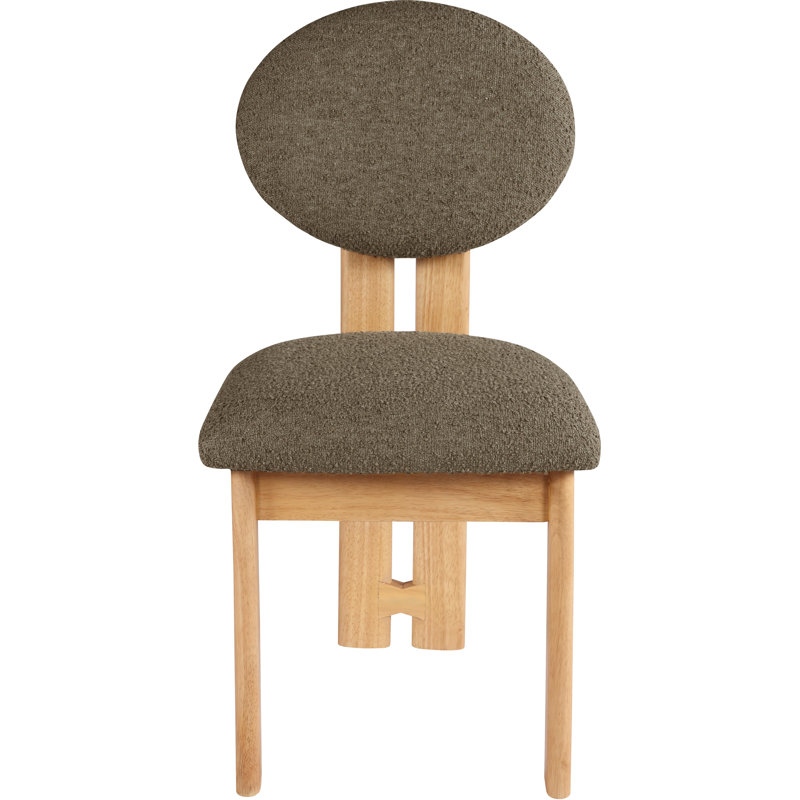 Chaise d'appoint rembourrée en tissu Napa Brityn Boucle, Tissu olive olive, Naturel