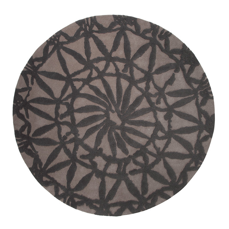 Oriental Geometric Hand Woven Area Rug, Round 150cm