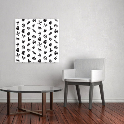 Affiche murale contemporaine de chauve-souris pour chat avec motif d'Halloween effrayant