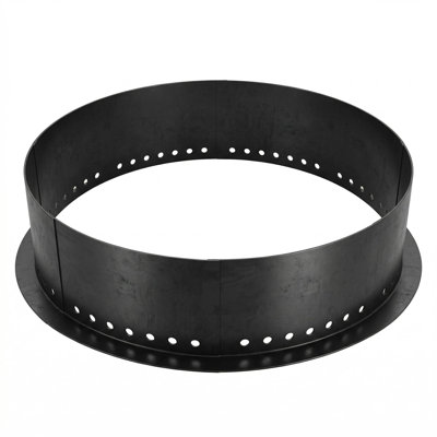 48" Smokeless Fire Pit Ring, Carbon Steel Wood Burning Fire Ring with Vent Holes, DIY Liner for Backyard Patio Camping