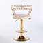 Tabouret de bar blanc avec 2 pieds en fer doré et coussins moelleux pour le salon