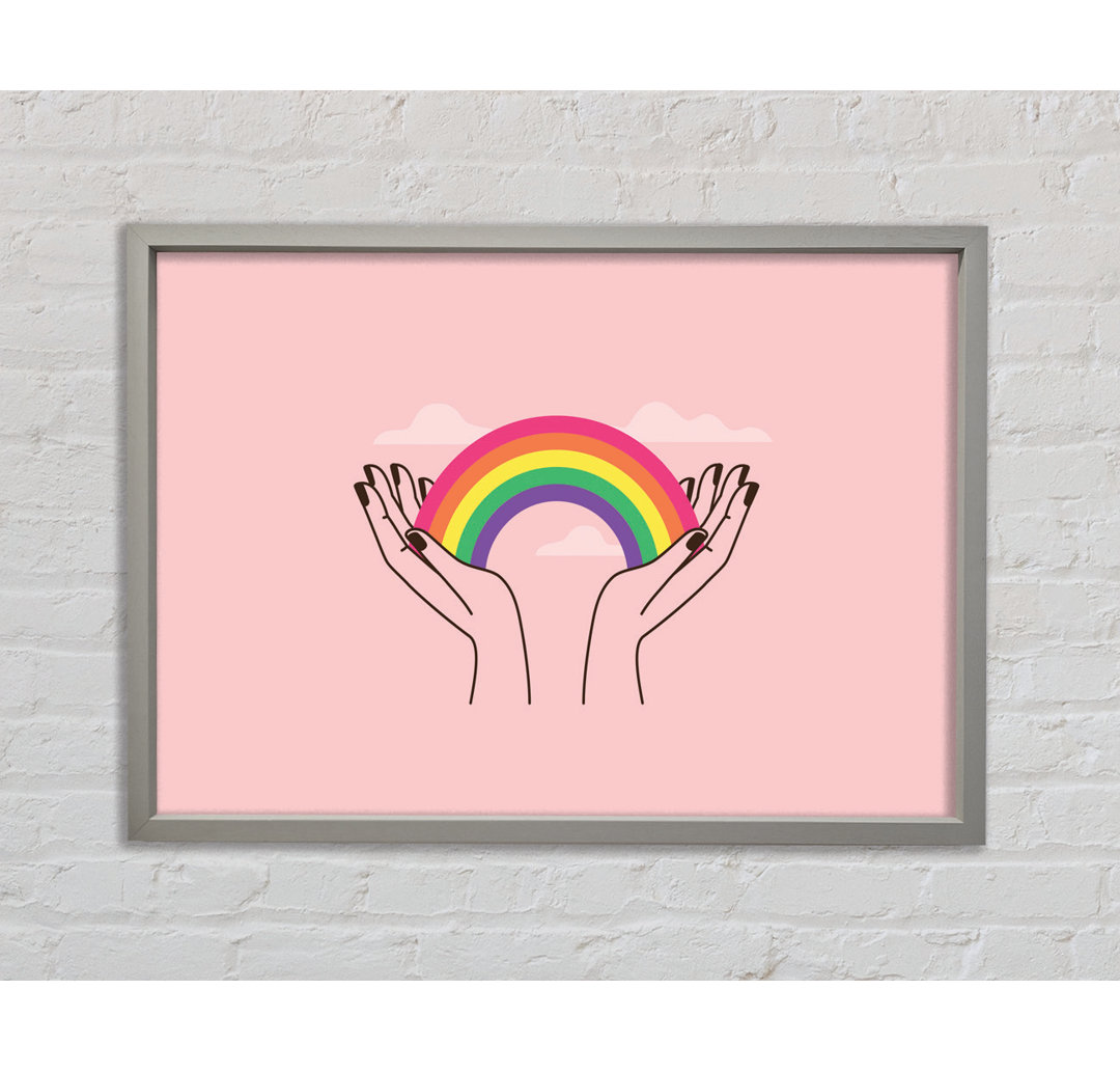 Rainbow In My Hands - Einzelner Bilderrahmen Kunstdrucke auf Leinwand