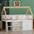 Space-Saving Low Rise Bed Featuring Access Stairs, Built-In Cupboards, Display Shelves and Customizable Light System