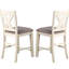 Ensemble 2 pièces de chaises de comptoir à dossier - salle à manger moderne et élégante en polyfibre de mousse de bois d'hévéa blanche et grise avec abat-jour