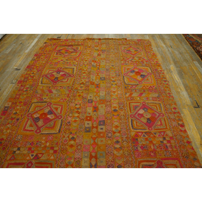 Tapis noué géométrique rétro brodé Irak