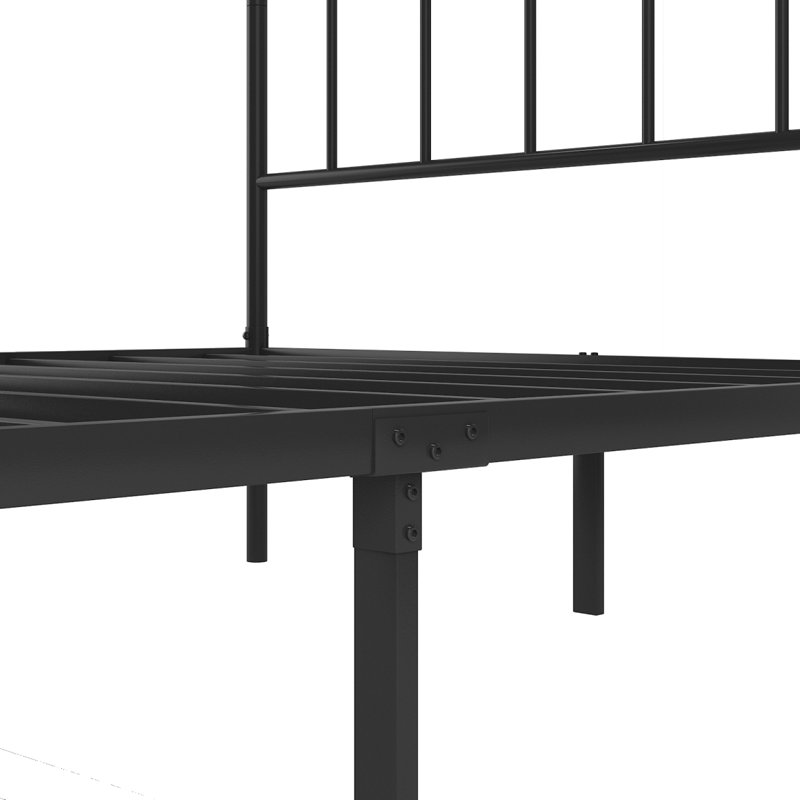 Structure de lit plateforme grand en métal avec tête et pied de lit, aucun sommier nécessaire