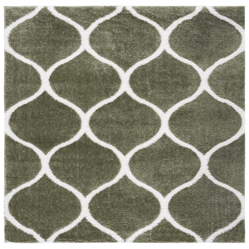Tapis sauge / blanc Farhanaz, Carré 6 pi 7 po