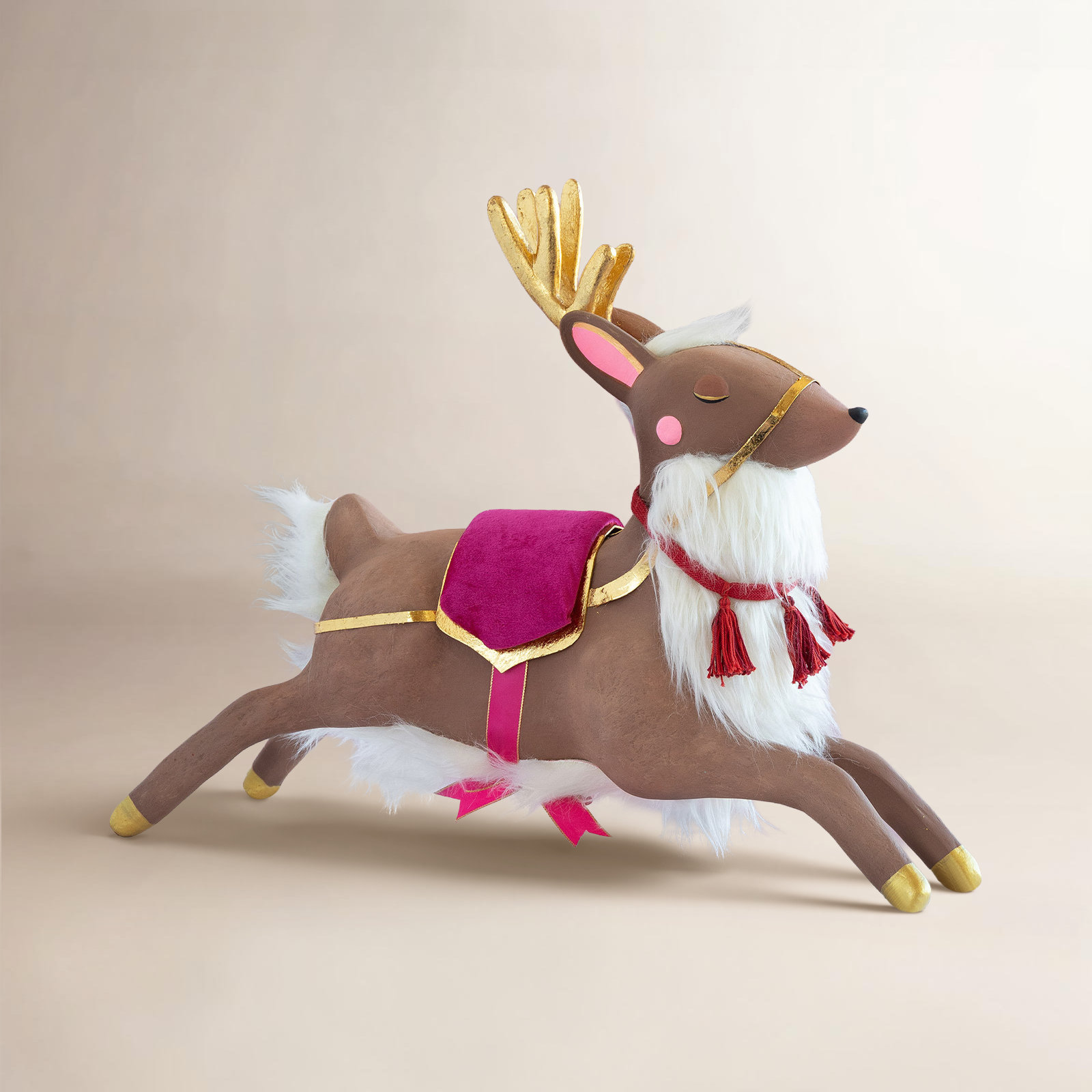 Papa Noel Reindeer Tabletop Decor