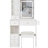 29.2" Left Drawer Vanity With Cushioned Stool, Built - In 2 Ac+2 Power Station, Hair Dryer Bracket, Extra Large Touch Switch Led Mirror Tri Color Lighting And Adjustable Brightness, For Small