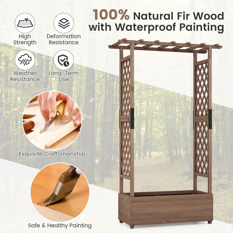 Wood Vertical Garden, Brown