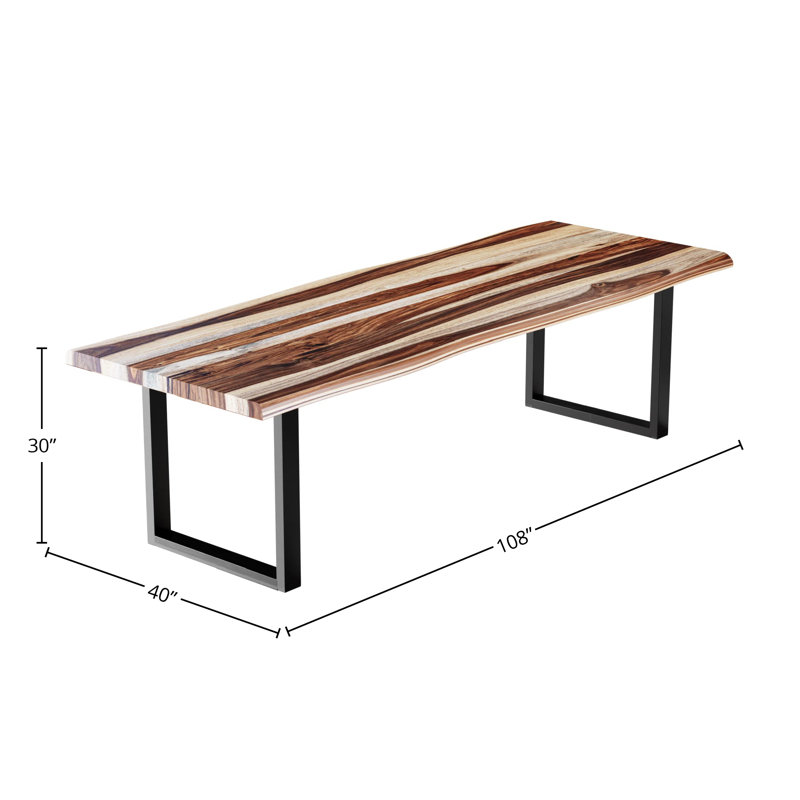 Table de salle à manger Georgy, L 40 po x L 108 po, Brun / brun clair