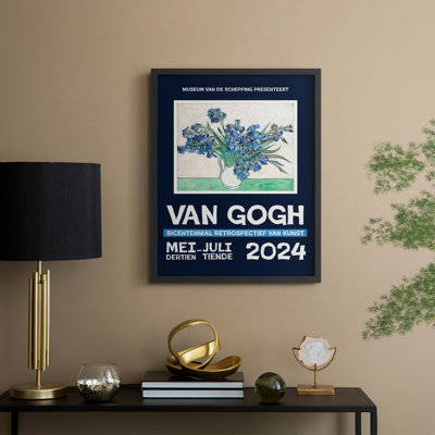 Van Gogh, exposition d'affiches I, impression encadrée - bois massif