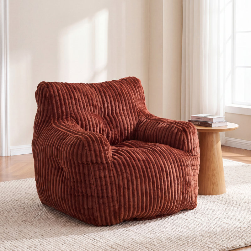 Corduroy Bean Bag Chair, Brick Red