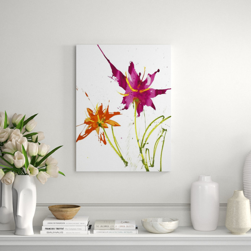 Gestural Florals I Painting by Paul Ngo, Glass Coat, 48" H x 36" W