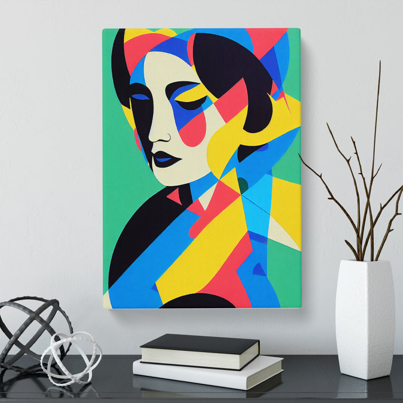CAN-V0523-2929X Woman Portrait Abstract - Wrapped Canvas Print, 50cm H x 35cm W x 3cm D