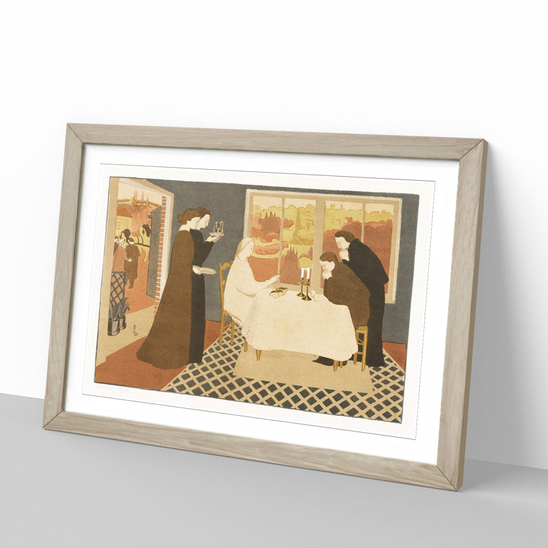 The Pilgrims of Emmaus by Maurice Denis - Picture Frame Painting, 27cm H x 36cm W x 2cm D, Oak Framed