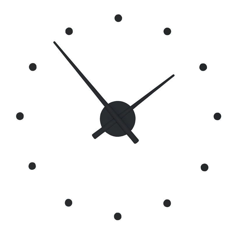 OJ Analog Wall Clock, Black, Small