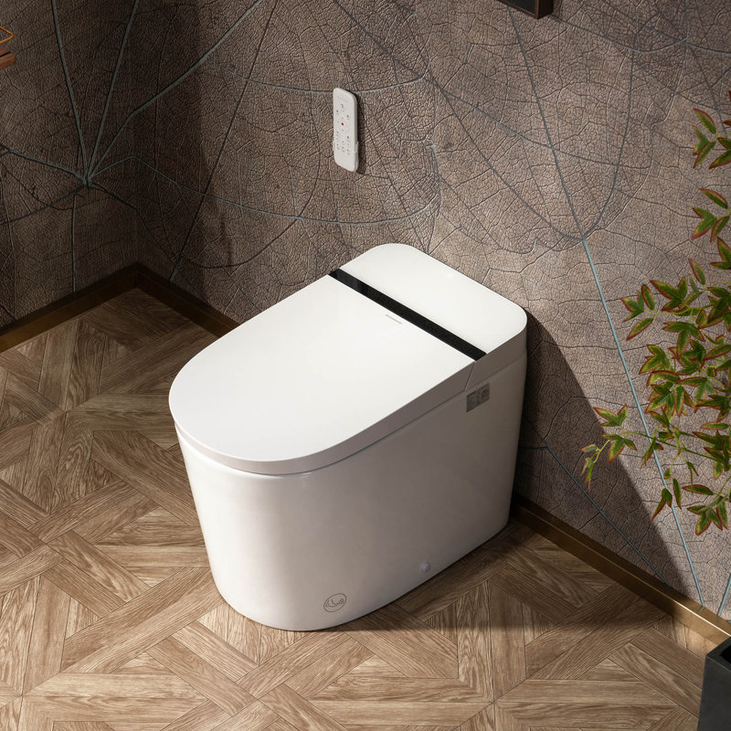 Bidet Smart Toilet with Foam Shield, Pulse Wash, ADA Comfort Height, Auto Open/Close, Blackout Flush, Heated Seat, Fragrance System,