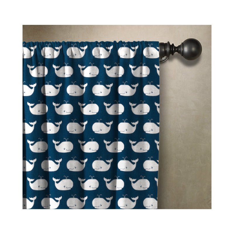  Panneau de rideau simple Whale Tale, l 50 po x L 72 po