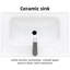 Meuble-lavabo autoportant blanc de 20 po - lavabo en céramique et robinet chaud / froid, 1 porte et tablette ouverte en fer (structure en fer oxydé)?