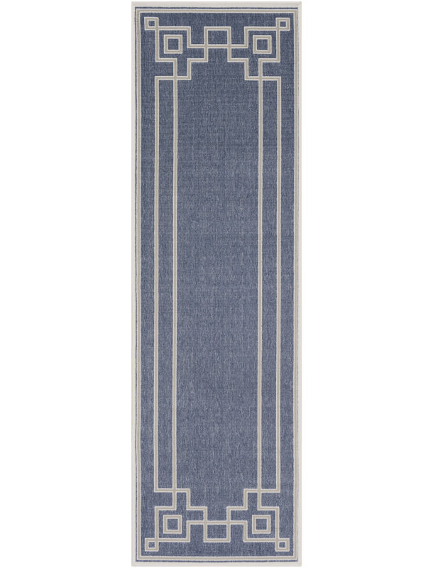 Amherst Geometric Power Loomed Indoor Outdoor Area Rug, Runner 2'3" x 11'9"