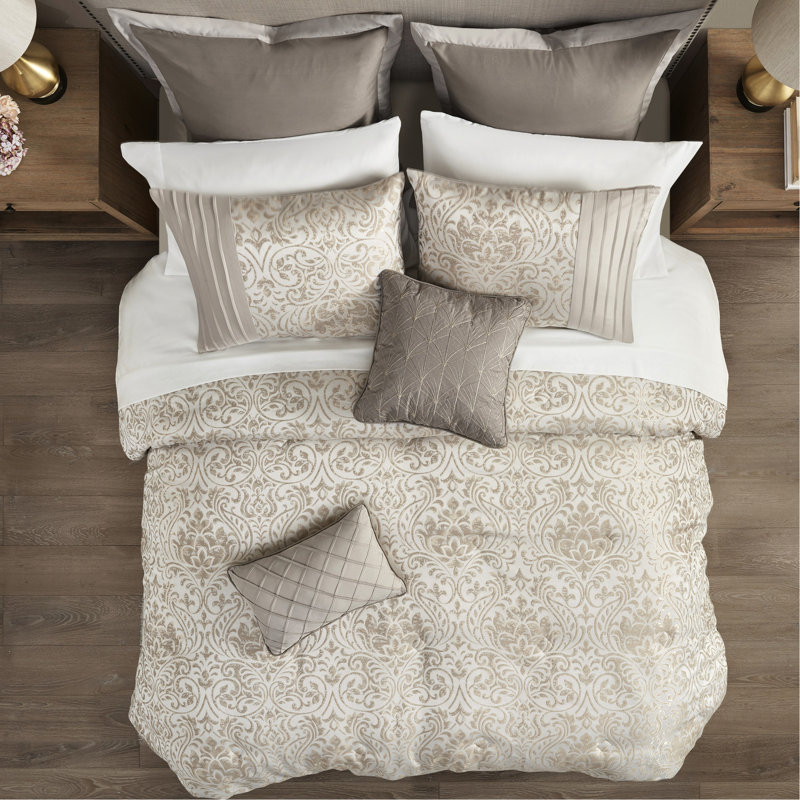 Édredon de 12 pièces pour très grand lit, kaki