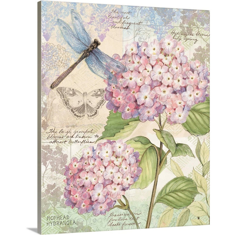 Art sur toile rose, hortensia rose, Toile tendue, H 14 po x l 11 po x P 1,25 po
