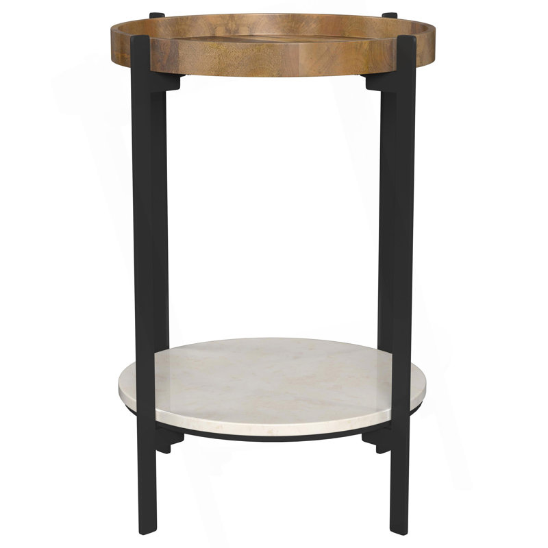 Cowper Natural And Black Round End Table