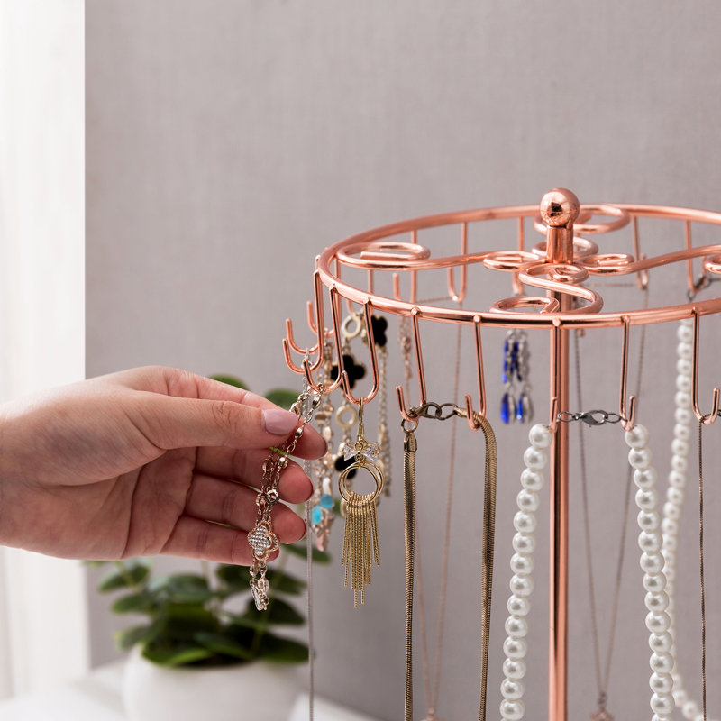 Rotating Tabletop Display Organizer Jewellery Stand, Copper