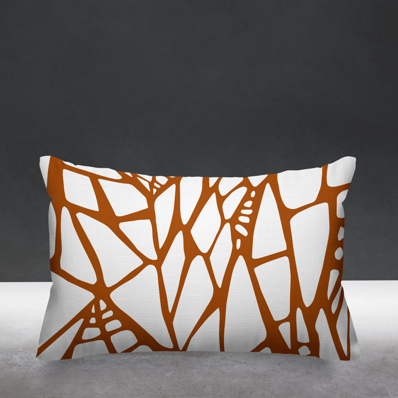 Claiborn Outdoor Reversible Throw Pillow, Burnt Orange